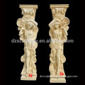 marble carved columns with woman